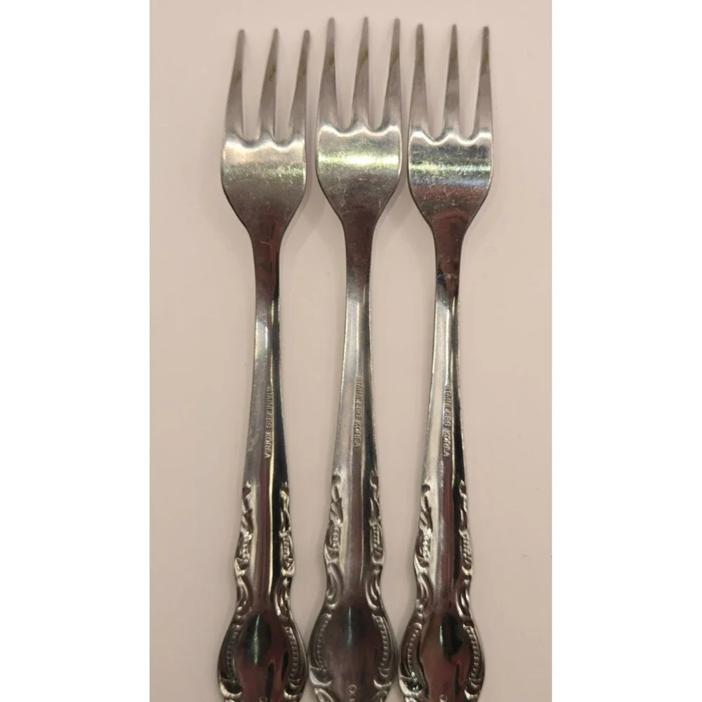 Stainless Steel Japan Set of 3 Forks Three Tines for Seafood Shrimp Cocktail VTG